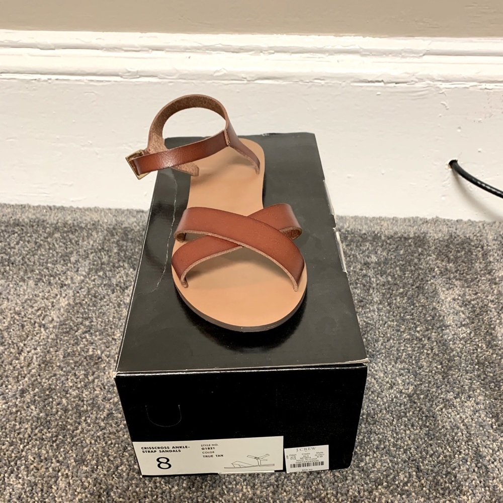 J Crew Factory Crisscross ankle strap sandals